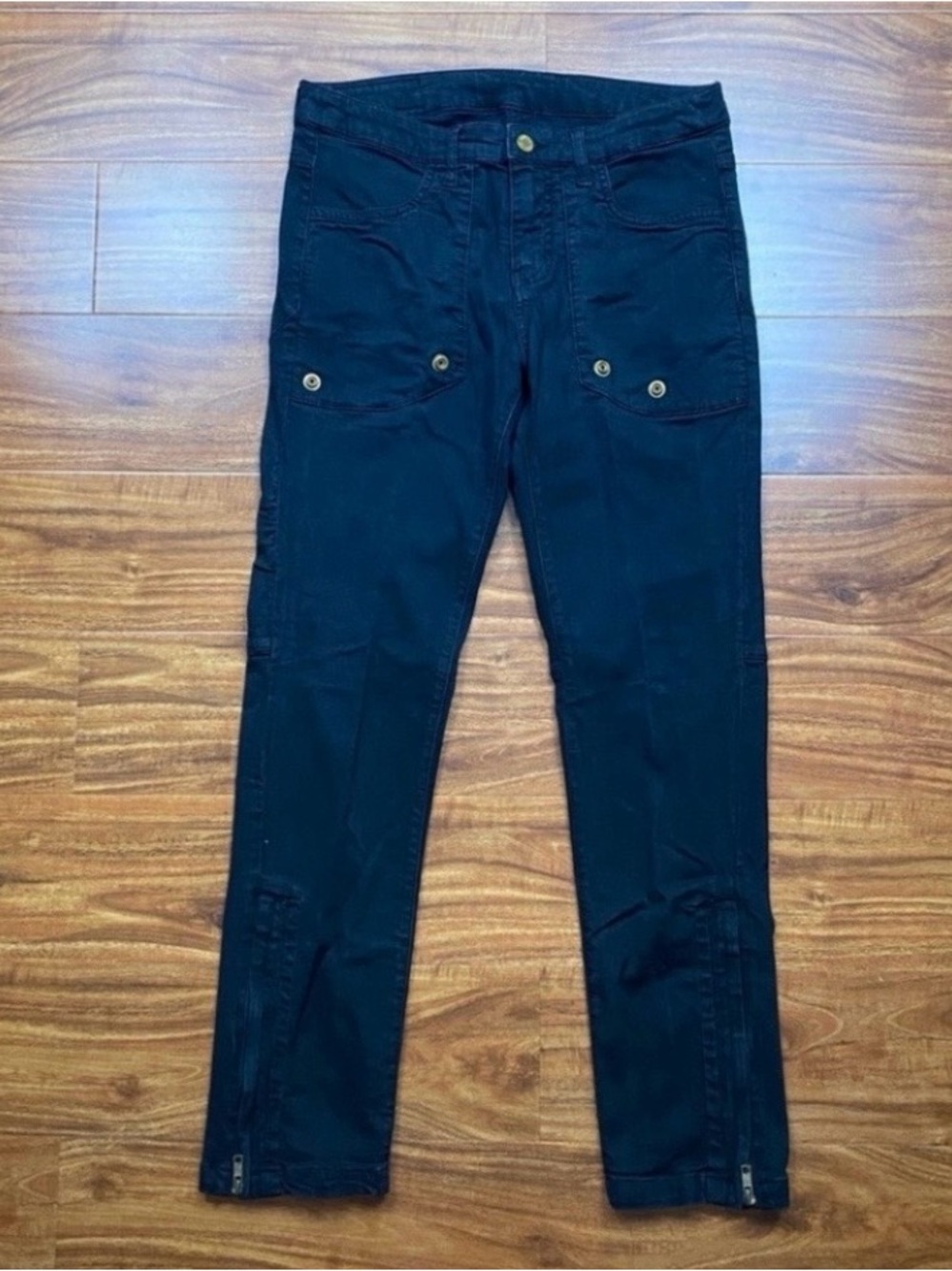 Zadig & Voltaire Womens Black Evron Midrise Ankle Zip Jeans Size 29 Streetwear